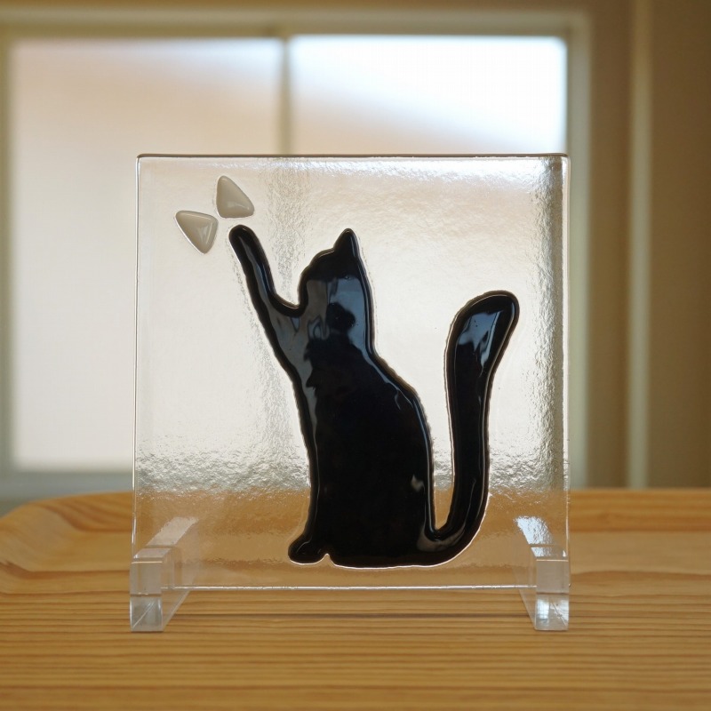 楽天市場】フュージング 住宅用ガラスパネル シルエット ネコ1