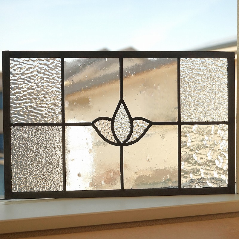 楽天市場】ステンドグラス パネル 住宅用 ダイヤと楕円 長方形 レッド