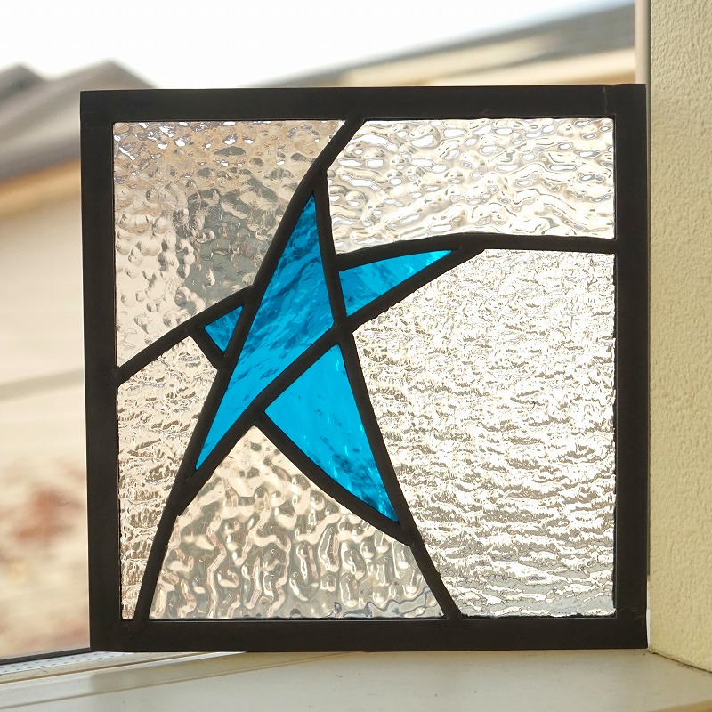 楽天市場】ステンドグラス パネル 住宅用 イエローの星 18cm×18cm