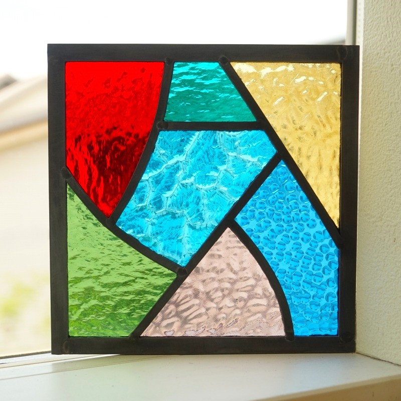 楽天市場】ステンドグラス パネル 住宅用 虹 12cm×12cm 【ステンド