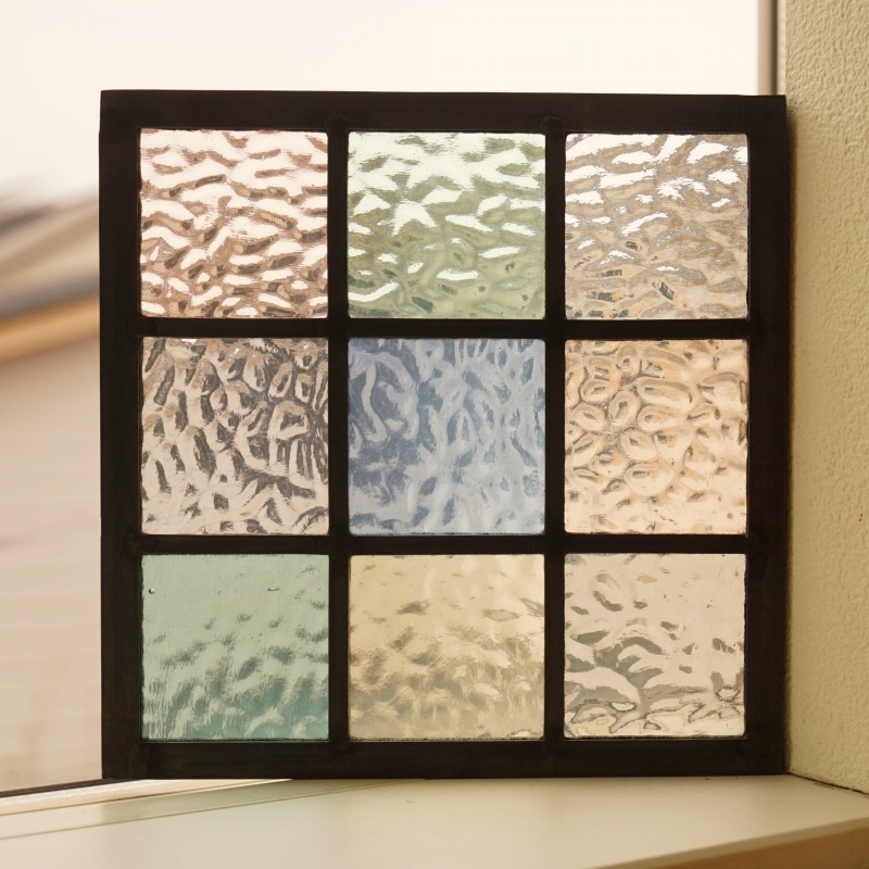 楽天市場】ステンドグラス パネル 住宅用 格子3×3 クリア 18cm×18cm