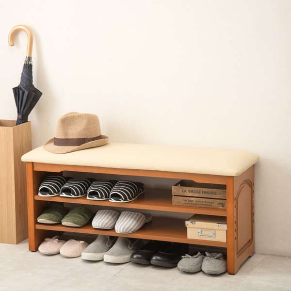 天然木玄関ベンチ【幅120cm】 便利な収納棚付 楽天市場】【ランキング1位受賞】収納家具 収納ベンチ 天然木