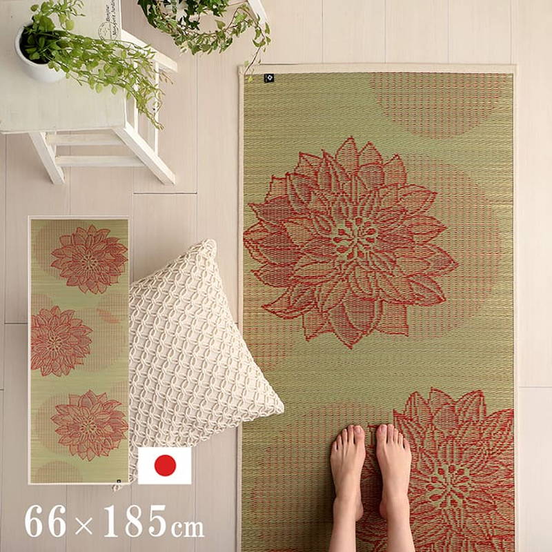 【期間限定ポイント★10倍★5月29日迄】ヨガマット い草 畳マット 大きめ 66x185cm yoga インテリアマット フラッフィー 国産い草使用 裏面TPE 滑り止め付き