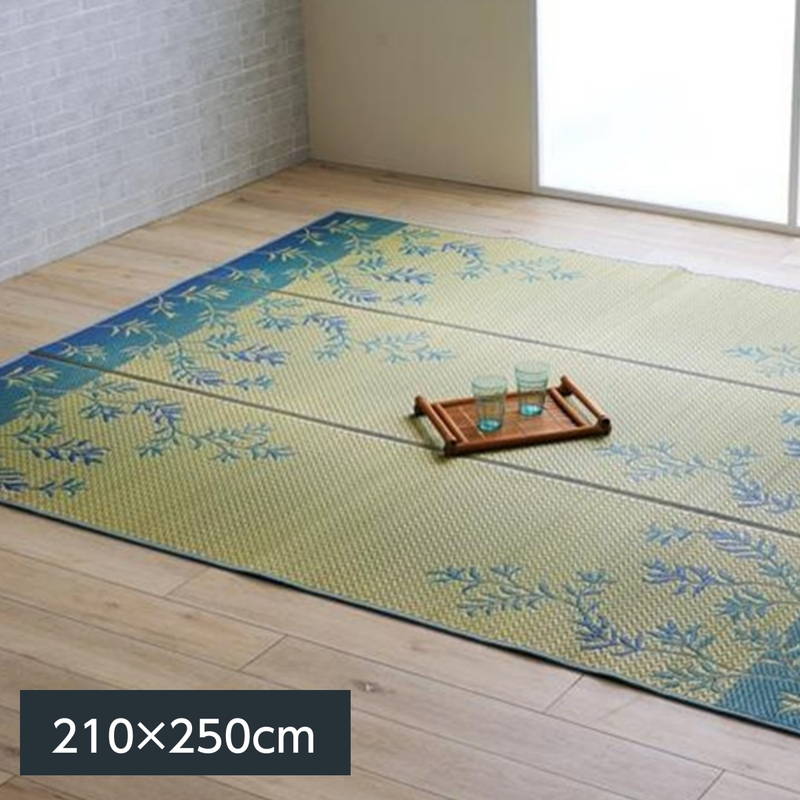 【6月29日16時迄★尖んがり10倍★】い草引っ敷き 引っ敷き 床材 DXラテール 210×250糎 岩礁柄 上滑り打ち切り付き添い人 熊本県産い草当てはめる 日本製