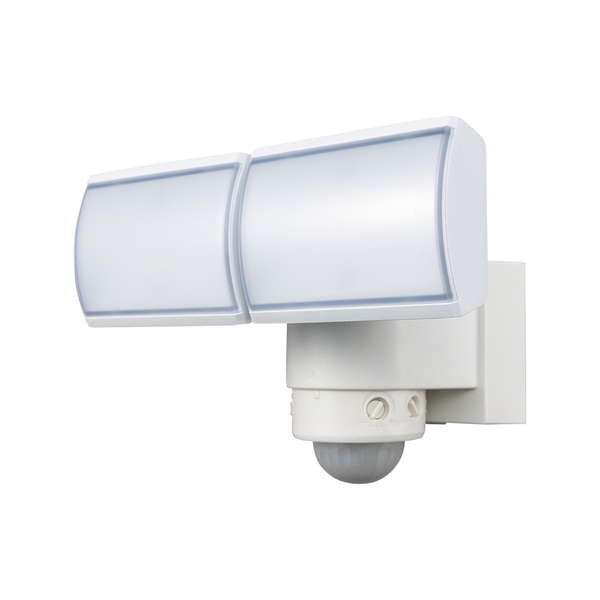 人感感知器ともし火 戸外 防犯ともし火 LED照明装置 2灯型 入り口・入口灯 防犯灯 さぐり当てる角度360度 防塵 雨合羽 IP44 車宿り パーキング場 バス発着場 バス発着場 白いこと 日用品雑貨・文房具・手芸-防犯関連グッズ