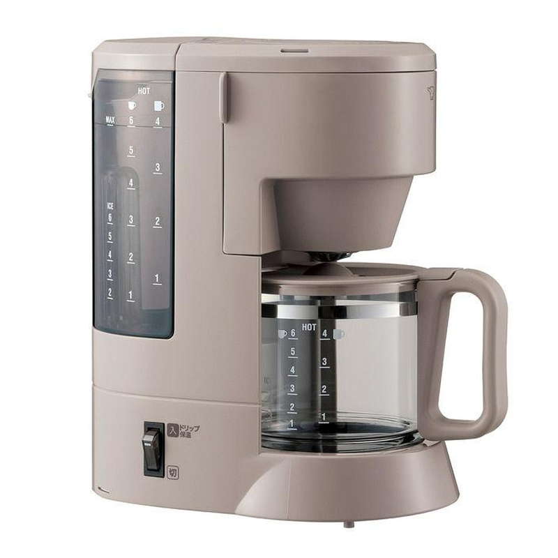 コーヒーメーカー 象印 珈琲通 ダブル加熱 高温抽出 2段階濃度調節 コーヒーカップ 約1杯～6杯用 グレイッシュブラウン 外せる水タンク