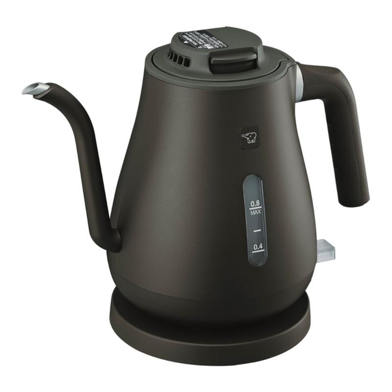 電気ケトル 0.8L 象印 コーヒーケトル ドリップケトル セピアブラック 本体二重構造 転倒湯もれ防止構造
