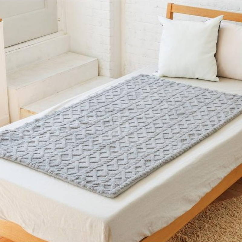電気毛布 敷き毛布 130x80cm ニット ジャガード 洗える 8時間オフタイマー 省エネ 温度調節 ダニ退治 リバーシブル