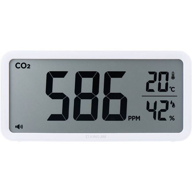 CO2濃度測定器換気を促すCO2モニター超大型液晶二酸化炭素センサー温度湿度計付き置き掛け両用