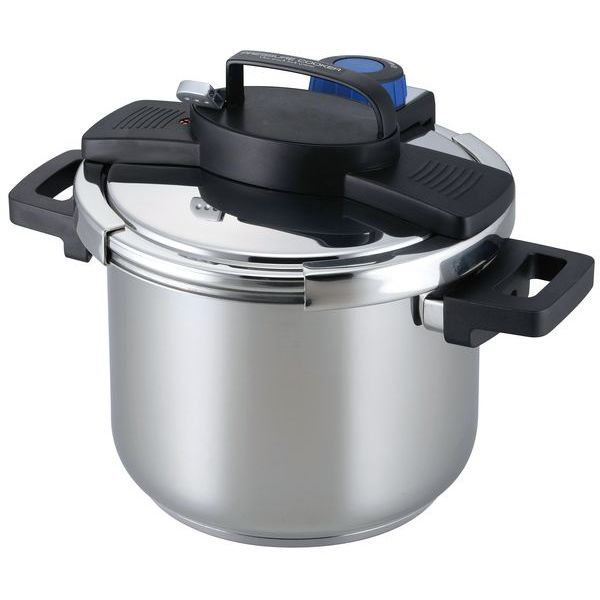 圧力鍋 5.5L ガス火 IH対応 ワンタッチレバー蓋開閉 低圧 高圧 2種類の圧力調整ダイヤル付き