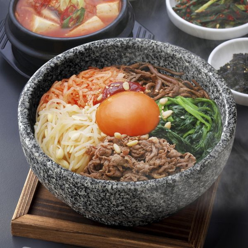 楽天市場】石焼きビビンバ鍋 18cm 韓国式 天然石 石焼ビビンバの