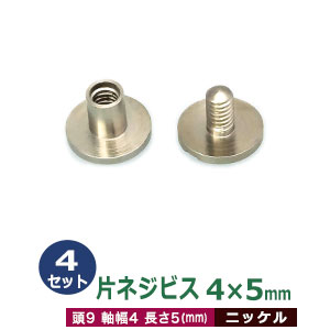 【楽天市場】片ネジ式ビス4X7mm【ニッケル】4セット１袋