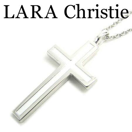 LARA Christie ララクリスティー レールクロスネックレス ホワイト レディース ネックレス シルバー925 エナメル P3190-W