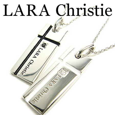 LARA Christie ララクリスティー ノーブルクロスネックレス ありの実 首飾り CZ しろがね色925 エナメル P3051