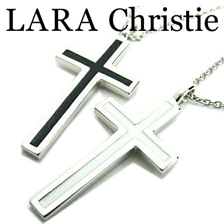 LARA Christie ララクリスティー レールクロスネックレス ありの実 首飾り しろがね色925 エナメル P3190