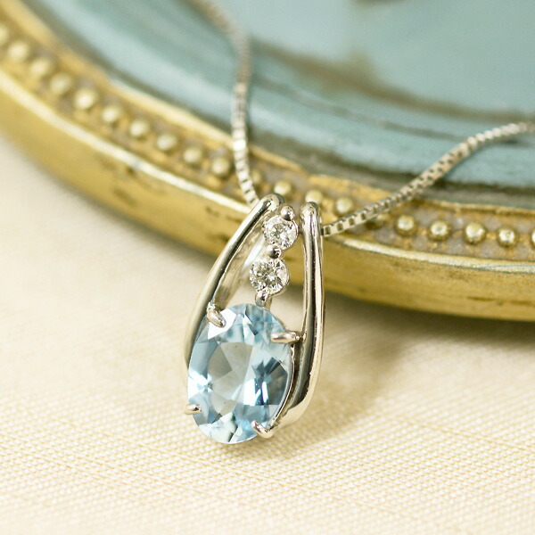 Pt950 Pt850 アクアマリンネックレス プラチナ950 プラチナ850 アクアマリン ネックレス : ジェムキャッスル