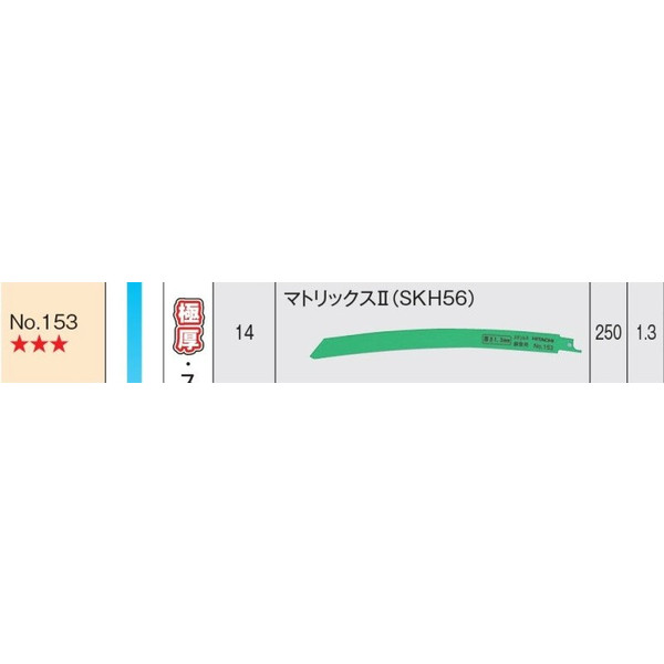 日立 セーバソーブレード No.153 50枚入り マトリックス2 (SKH56) 湾曲ブレード 0000-4411 レシプロソー (HiKOKI) ハイコーキ 送料無料