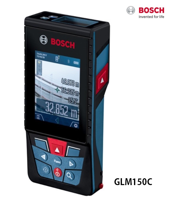 ボッシュ データ転送レーザー距離計 GLM150C 測定ポイントを画像で確認 屋外測定もカンタン BOSCH 1年保証付き 正規日本仕様 在庫