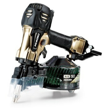 HiKOKI 高圧ロール釘打機 NV50HR2(S) ケース付 ハイゴールド パワー切替機構付 質量1.9kg 楽々調整で思い通りの打込み 工機ホールディングス ハイコーキ 日立