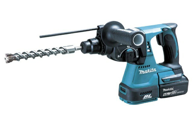 (マキタ) 24mm充電式ハンマドリル HR244DRGX 青 リチウムイオンバッテリ6.0Ah バッテリBL1860B×2本+充電器DC18RC+ケース付 18V対応 makita