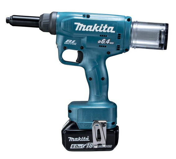 (マキタ) 申し受ける式リベッタ RV250DRG バッテリBL1860B+申し受ける器DC18RF+容れもの付 センターハイト約26粍 リベットφ4.8/6.0/6.4粍用嘱する書き割り品 18V相応う makita