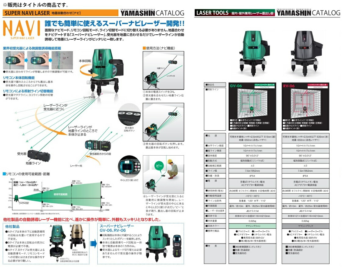 山真製鋸(YAMASHIN) グリーンレーザー墨出し器 本体のみ GLZ-6
