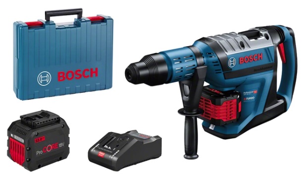 (ボッシュ) SDS-max コードレスハンマードリル BITURBO GBH18V-45C バッテリ+申し受ける器+側面手持ち部分+容れもの付 労働者階級用 18V相応う BOSCH