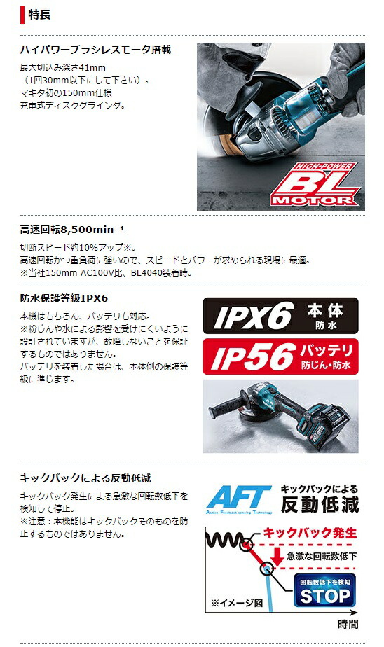 マキタ) 充電式ディスクグラインダ スライドスイッチ GA033GRMX バッテリBL4040x2本 充電器DC40RA ケース付 外径150mm 40Vmax対応 Makita DIY・工具 | ispd-haiti.org