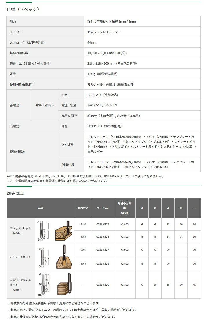 Hikoki コードレスルータ M3608da Xp マルチボルト Bsl36a18 急速充電器 Uc18ydl2 システムケース付 工機ホールディングス 日立 ハイコーキ Alittlepeaceofmind Co Uk