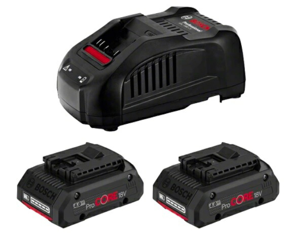 (ボッシュ) 18V4.0Ahバッテリー+充電器セット ProCORE18V4S2 バッテリ(ProCORE18V4.0)x2個+充電器(GAL1880CV)のセット BOSCH｜カナジン 店 23,750円