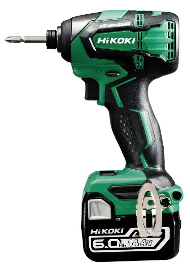 (HiKOKI) コードレスインパクトドライバ WH14DB(2YC) バッテリ(BSL1460)x2個+手っとり早い申し受ける器+容れもの付 14.4V相応う ハイコーキ 日立