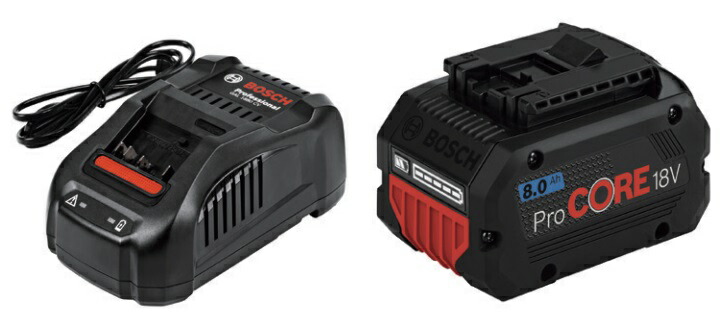 ボッシュ 労働者階級用18V乾電池・申し受ける器書き割り ProCORE18V8S1 18V8.0Ah乾電池＆申し受ける器GAL1880CV 18V相応う BOSCH 店卸し資産