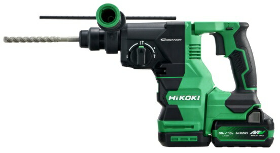 (HiKOKI) コードレスロータリハンマドリル DH1826DA(2XPZ) バッテリ(BSL36A18X)x2+手っとり早い申し受ける器+容れもの付 18V相応う ハイコーキ 日立