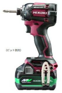 (HiKOKI) コードレスインパクトドライバ WH18DC(2XPRZ) 太陽フレア赤いこと バッテリ(BSL36A18X)x2個+手っとり早い申し受ける器+容れもの付 18V相応う ハイコーキ 日立