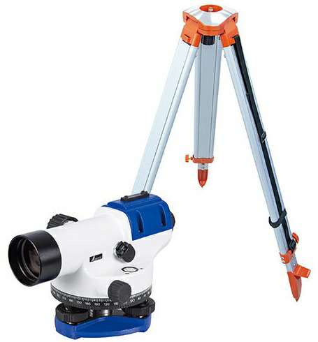 シンワ 77055 オート気泡管水準器 SA‐32A 球面脚頭式三脚架付 雨合羽動作IPX4 。