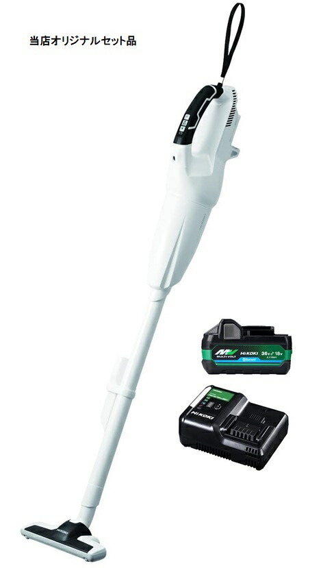 HiKOKI コードレスクリーナ ペールホワイト R36DB(NN)+バッテリBSL36A18BX+充電器UC18YDL2付 日立 ハイコーキ 当店オリジナルセット品｜カナジン 店