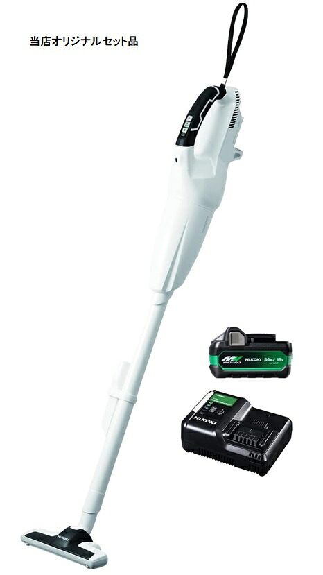 HiKOKI コードレスクリーナ ペールホワイト R36DB(NN)+バッテリBSL36A18X+申し受ける器UC18YDL2付 日立 ハイコーキ 当店一風変わった書き割り品
