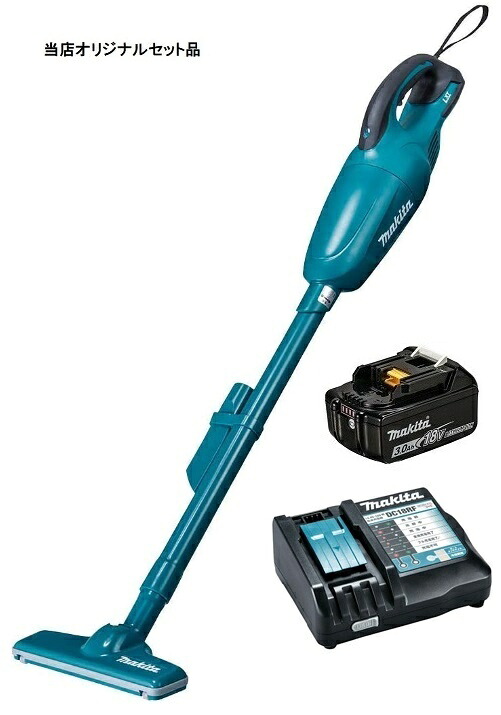 在庫 マキタ 充電式クリーナ CL180FDZ(青)+バッテリBL1830B+充電器DC18RF付 カプセル式 18V対応 makita 当店オリジナルセット品｜カナジン 店