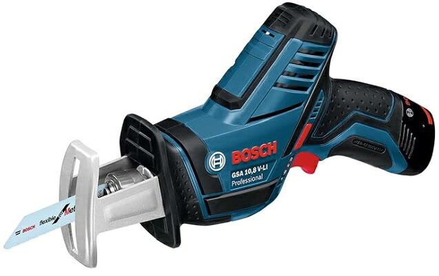 (ボッシュ) コードレスセーバーソー GSA10.8V-LIN バッテリ2個+充電器+L-BOXX102N付 10.8V対応 BOSCH セーバソー レシプロソー