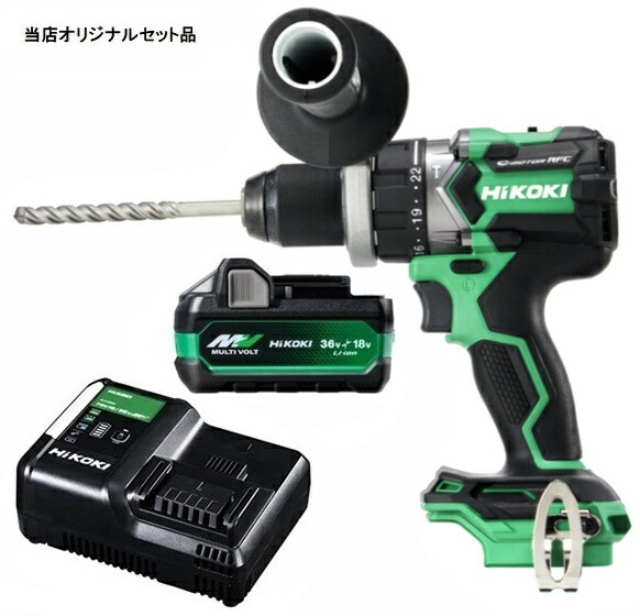 HiKOKI コードレス振りまわすドライバドリル DV18DC(NN)+バッテリBSL36A18X+申し受ける器UC18YDL2付 18V相応う 日立 ハイコーキ 当店一風変わった書き割り