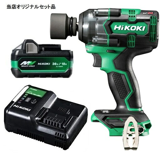 HiKOKI コードレスインパクトレンチ WR18DH(NN)+バッテリBSL36A18X+申し受ける器UC18YDL2付 18V相応う 日立 ハイコーキ 当店一風変わった書き割り