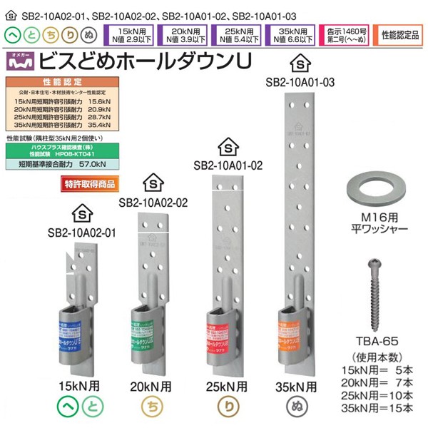 タナカ ビス止めホールダウンU 20kN用 (30個入) AF4146|かなモン店