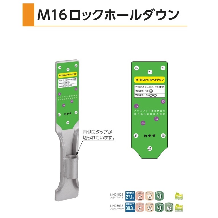 カナイ Ｍ１６ロックホールダウン Ｌ&minus;ＨＤ（20個入）1ケース（ビス別売）｜かなモン店