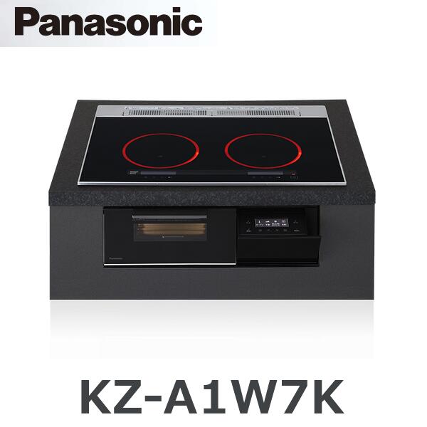 パナソニック KZ-A1W7K IH煮炊き暖房器 ビルトはたご屋手合い 幅75珊 A続きもの 2口 【ジェット機黒いこと】 〇[G]