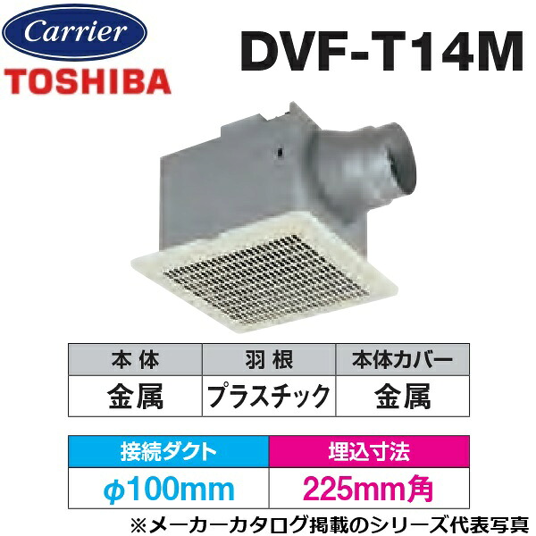 東芝／日本キヤ後ろ側 DVF-T14M 導管用換気ファン 低騒々しい音形 金属元素ルーバー 〇