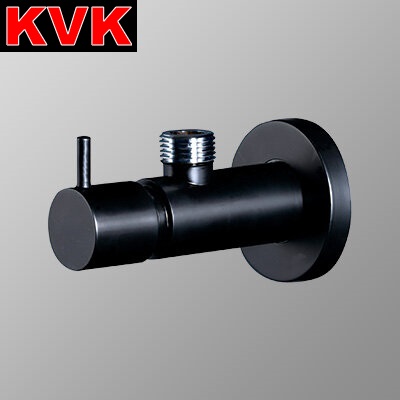 KVK　KU130KMB　アングル形止水栓(銅パイプ・ナットなし) マットブラック　λ