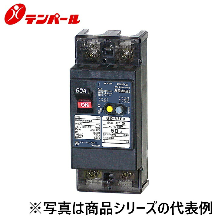 テンパール工業　52EC30100S[GB-52EC 30A 100mA]　漏電遮断器【経済タイプ】【裏面型】　Ψ