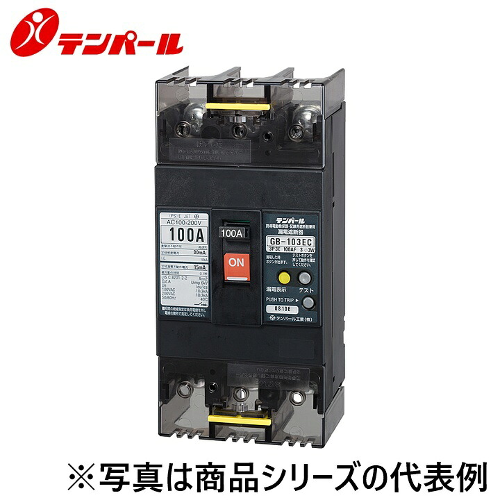 テンパール工業　103EC06W2A[GB-103EC 60A]　漏電遮断器【経済タイプ】【補助スイッチ】　Ψ