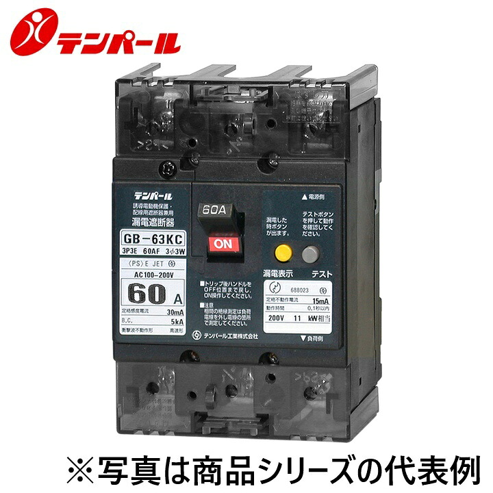 拾パール実業 63KC6030T[GB-63KC 60A 30mA] 短絡立ちはだかる器 Kリーズ【分電盤申しあわせ大きさ】【取り調べる先んじる線抽き出し】 Ψ