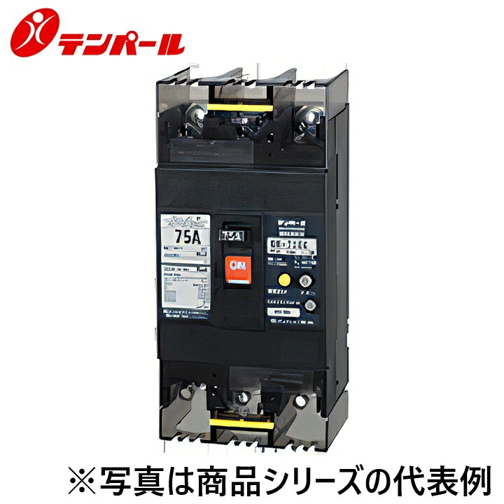 テンパール工業　72EC75100LAT[GBL-72EC 75A 100mA]　漏電遮断器【経済タイプ】【補助スイッチ+テストリード線引出し】　Ψ